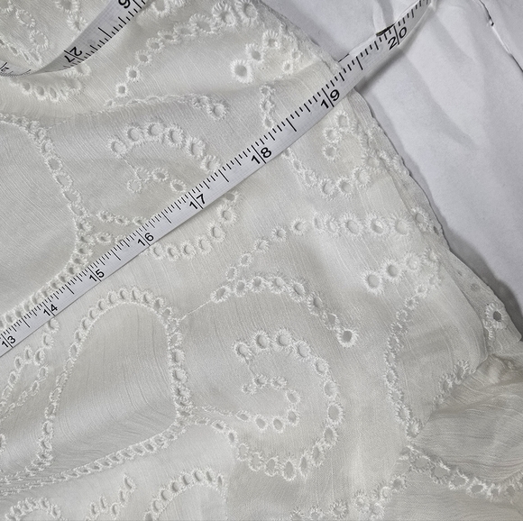 ALICE+OLIVIA Sherrie Gathered 3/4 Sleeves Mini Dress. Off White. Size L - Picture 9 of 16